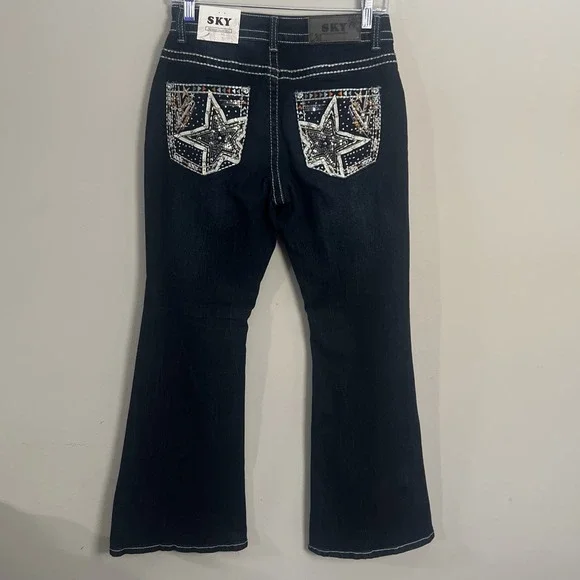 sky premium collection jeans Low Rise Flare Size 7/28 Boot Cut - Picture 7 of 7